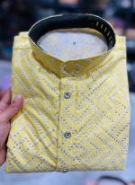 Banglori Silk Yellow Festival Wear Embroidery Work Readymade Kurta Pyjama